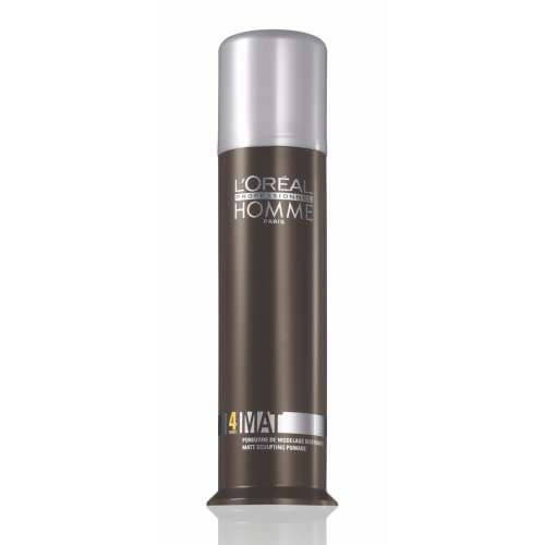 L'Oréal Professionnel Men’s Styling Pomade - For All Hair Types, Provides Medium Hold and Matte Finish
